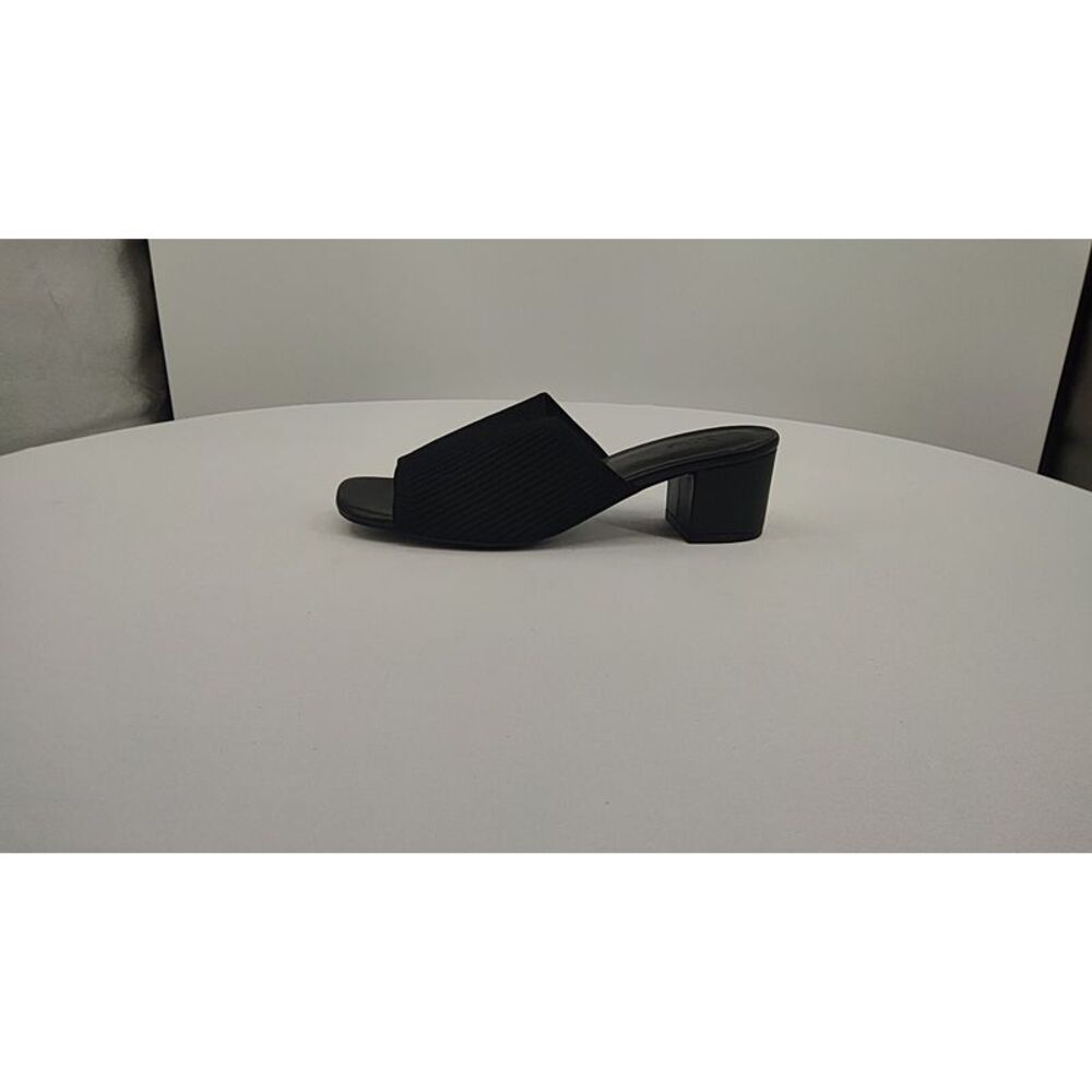 Quince Black Ribbed Slide Heel Mule